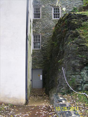 Views of the new interior metal stairway in the annex of Building 43, Lower Town, HAFE/NPS, October 26, 2011.