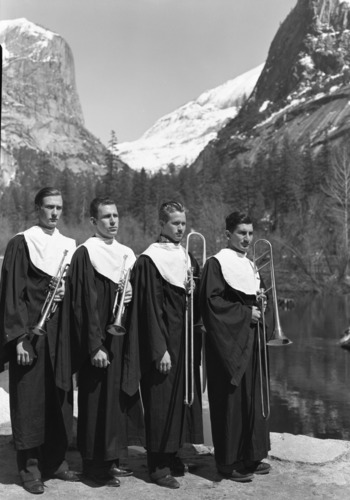 Trumpeters at Easter Sunrise Service. From Squire Coop's Acapella choir (UCLA)