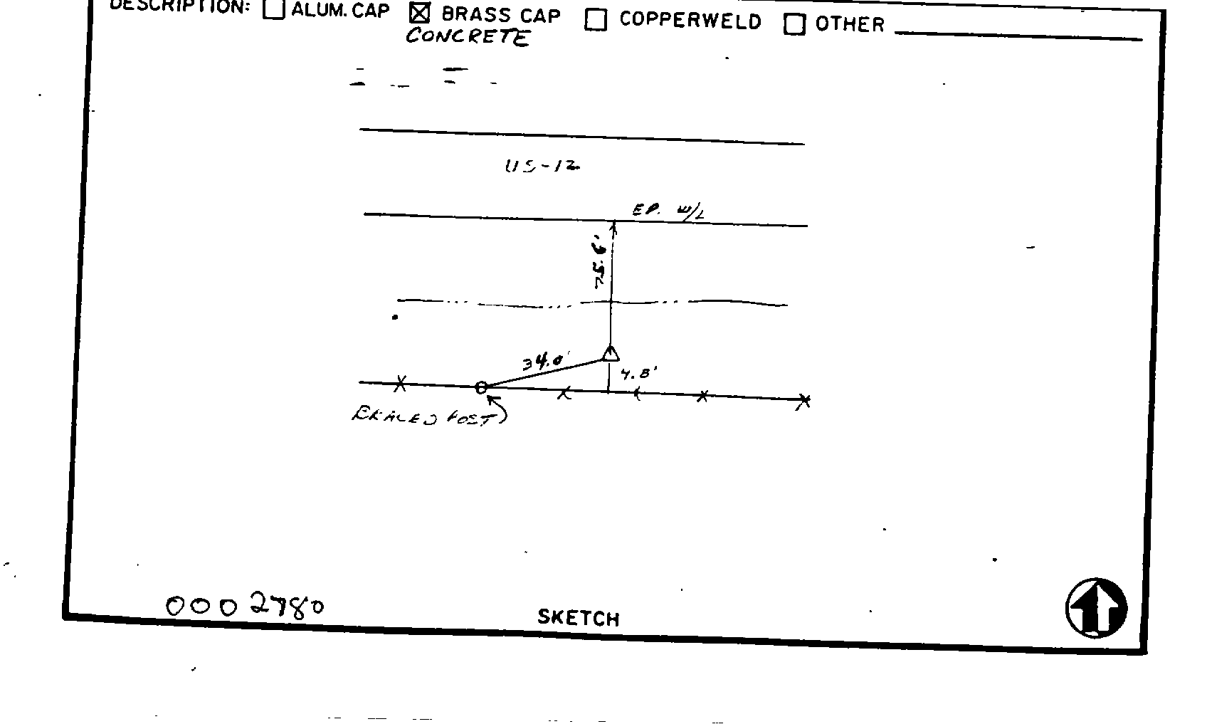 00002780 Survey Monumentation Sketch