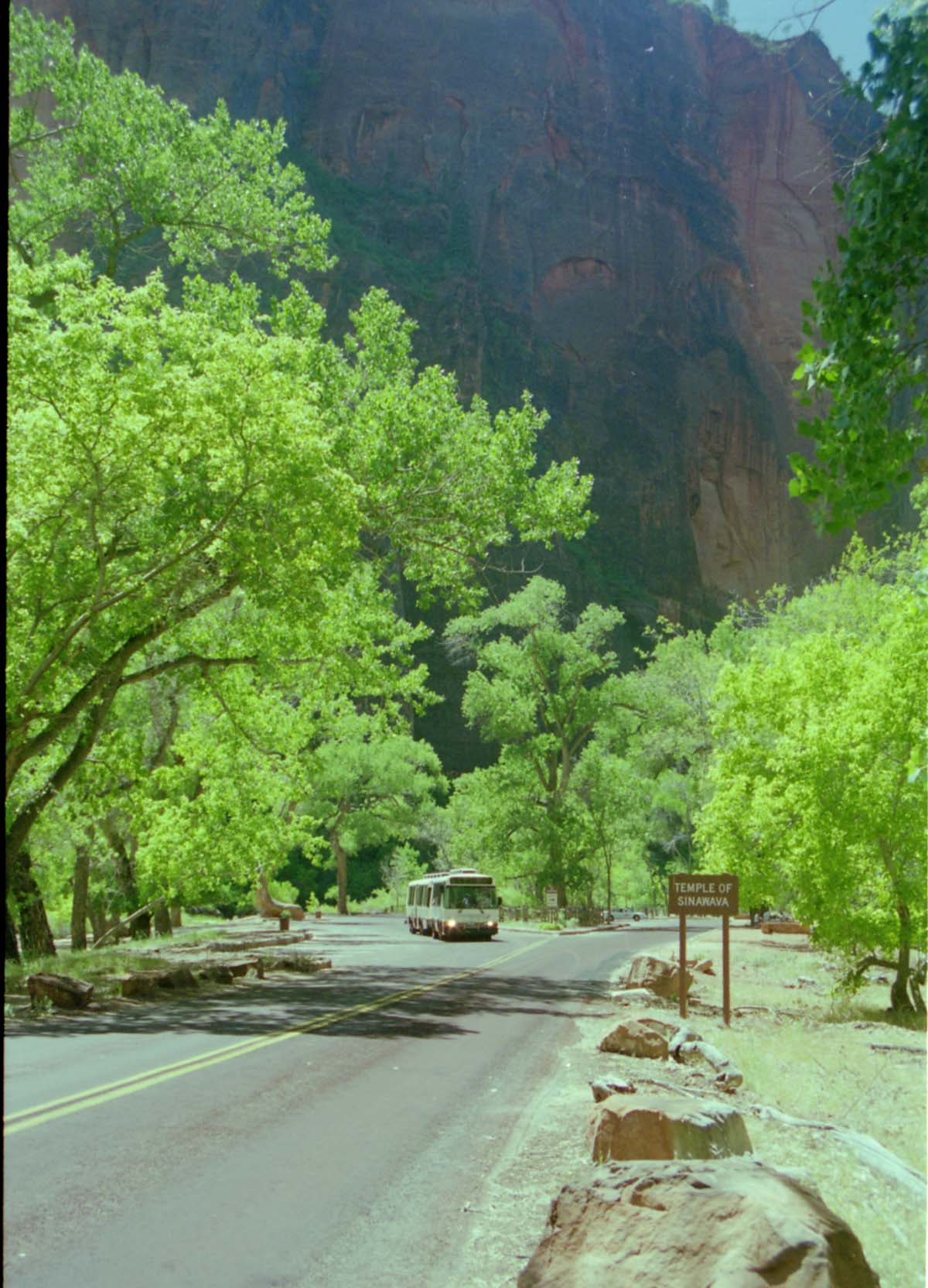 Color Photos of the official launch of the Zion shuttle system- same day as the new visitor center opening.