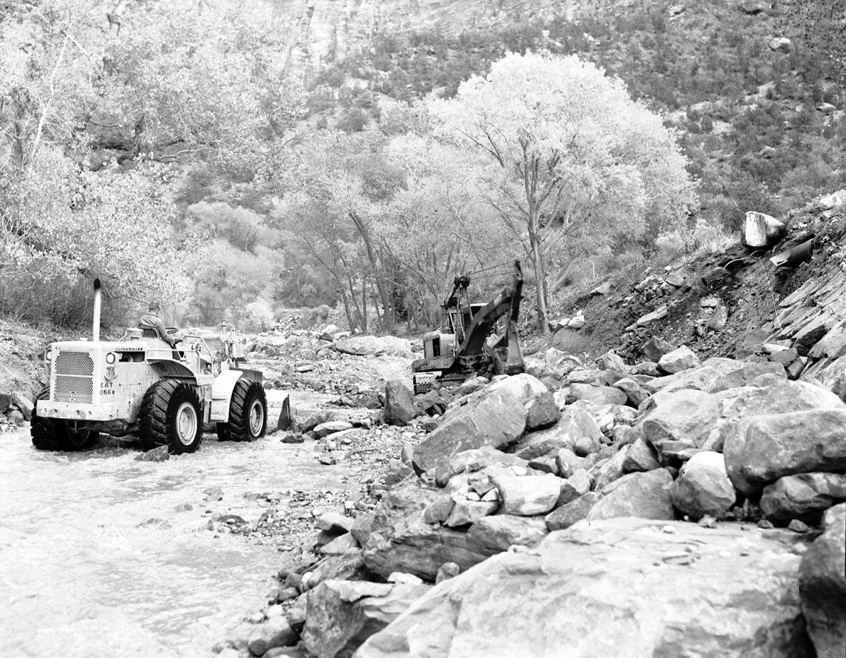 Equipment working on section 12, Virgin River.