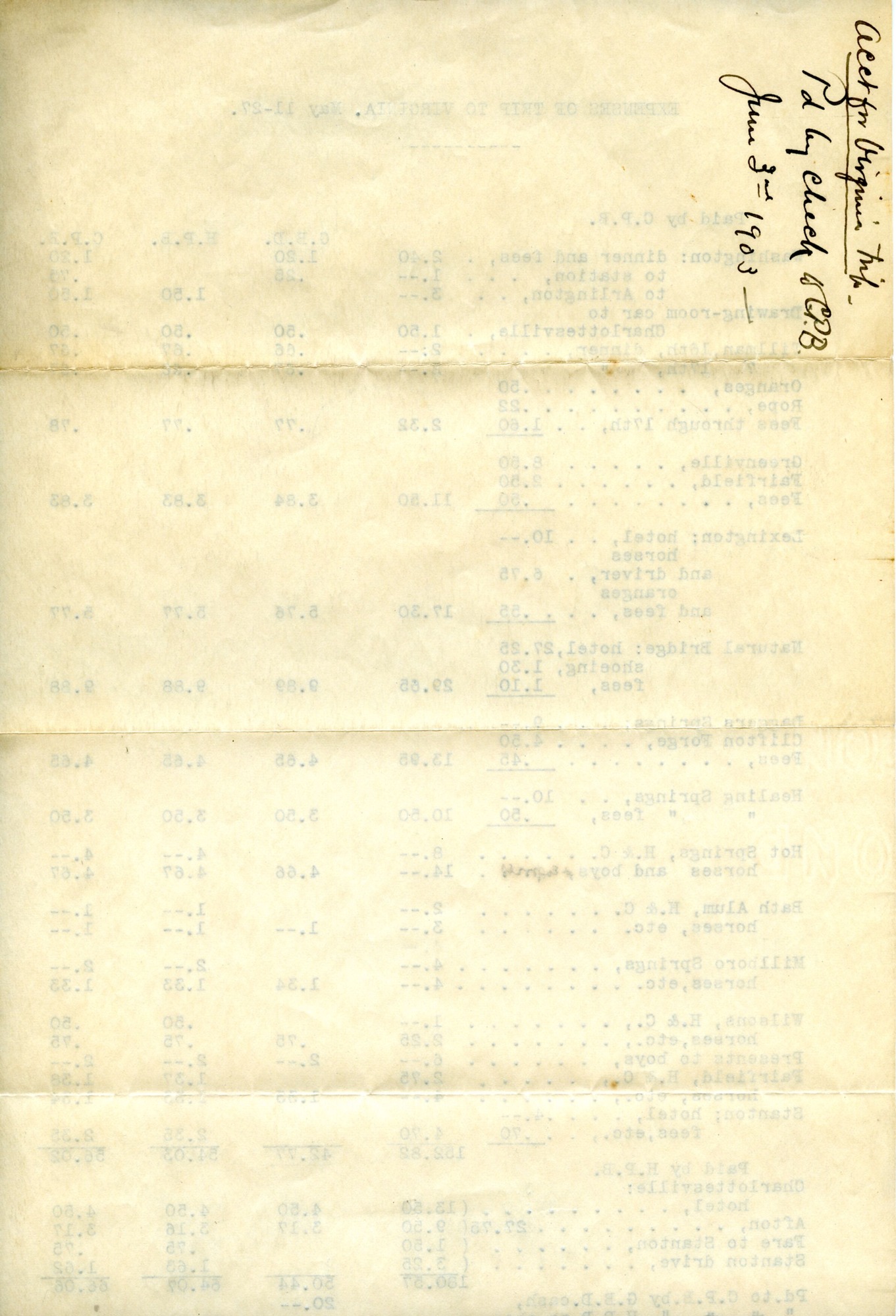 Receipt, Travel Expenses, June 3, 1903 p.3.tif