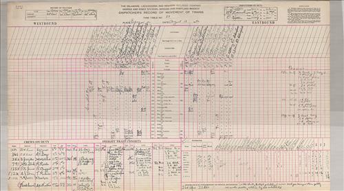 Dispatcher Sheets--Bangor & Portland Branch--Delaware, Lackawanna & Western Railroad [1946.08.01-1946.08.17]