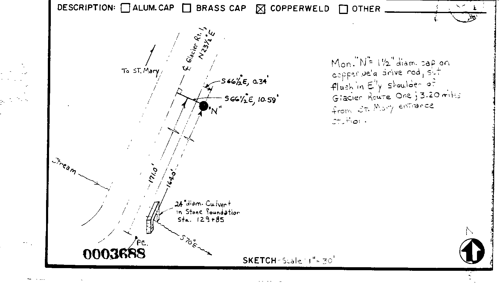 00003688 Survey Monumentation Sketch