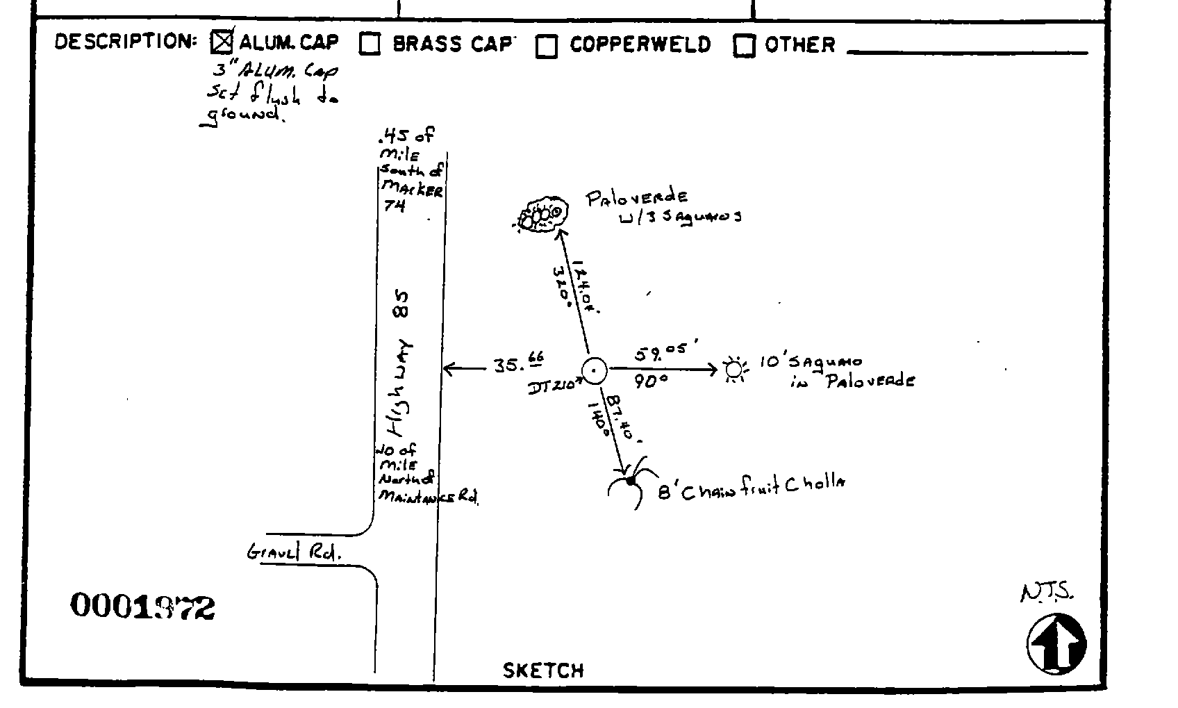 00001972 Survey Monumentation Sketch