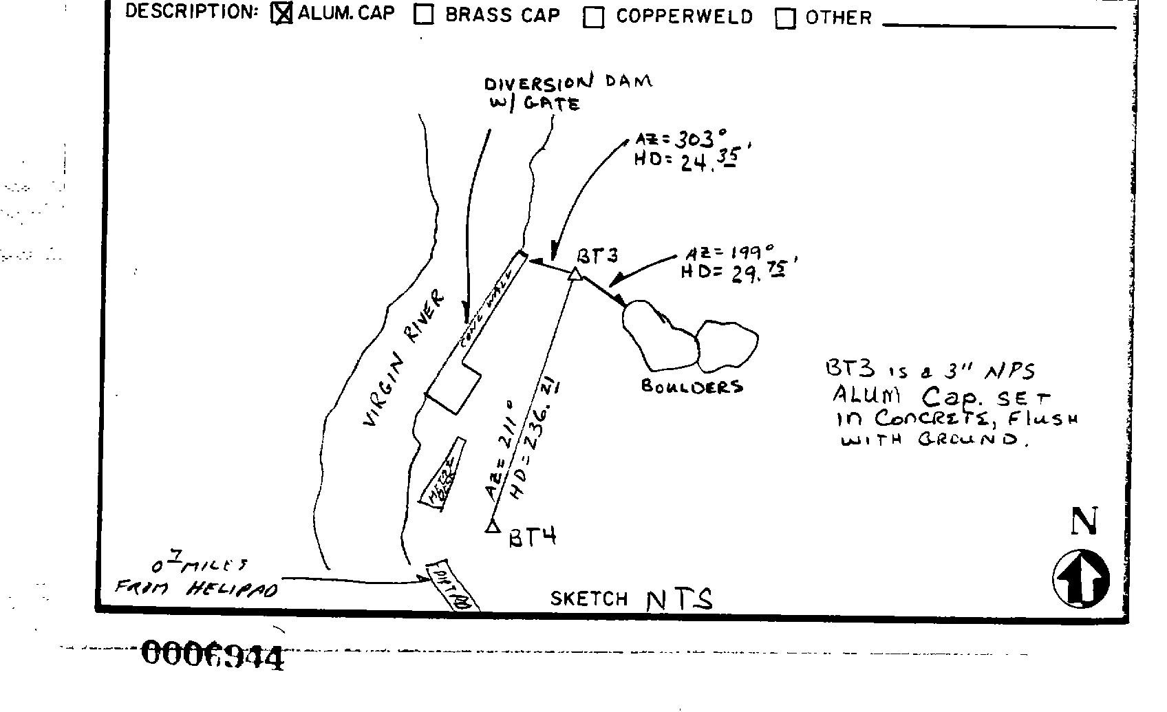 00006944 Survey Monumentation Sketch