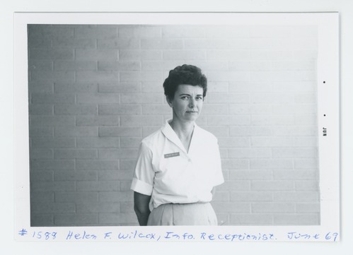 Black and white image of Helen F. Wilcox