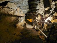 A small narrow staircase takes you deeper into the cave.  