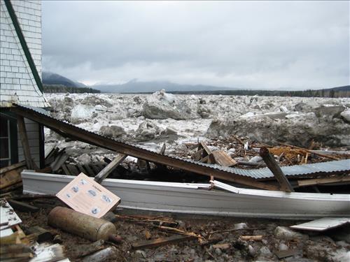 Damage from Yukon River Flooding Eagle Alaska May 2009
