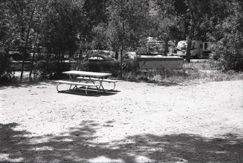 South Campground sites being used by guests with tents and trailers.
