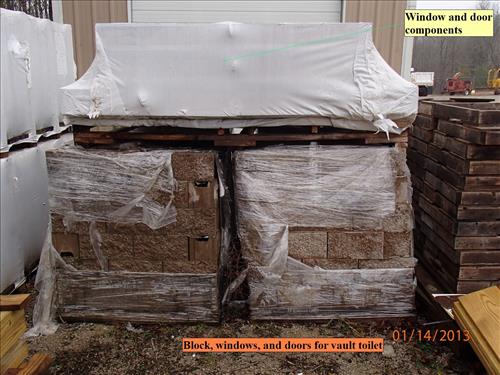 Vault toilet materials for Station Camp River Access at Big South Fork NRRA in 2013.