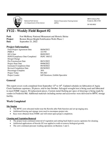 Weekly Field Report #2