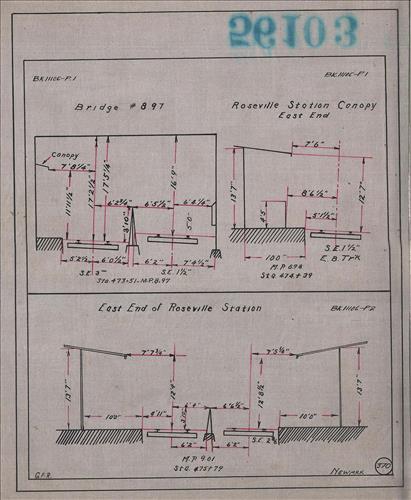 56103.LB--clearance sketches--Structures less than 8 feet from center line of track or less than 22 feet above top of rail [Group 11]