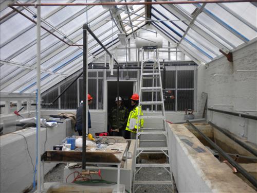 Kenilworth Aquatic Gardens Historic Greenhouse Repair - 50 percent completion December 22, 2010