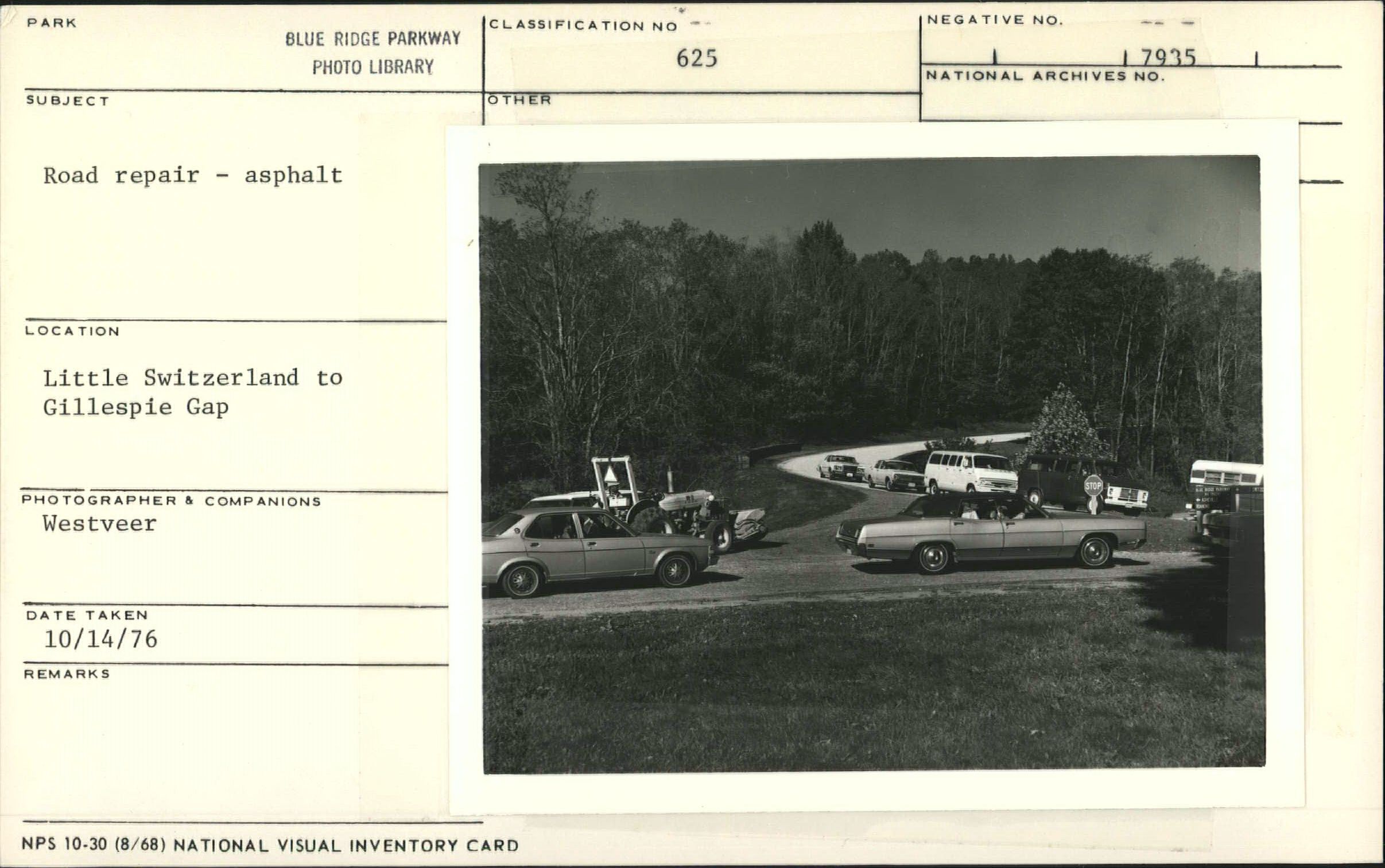 Cars after road repair near Little Switzerland