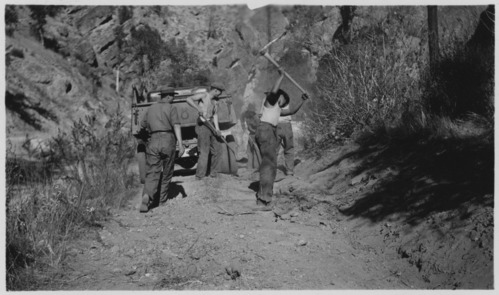 CCC Enrollees Carving Old Pinnacles Road