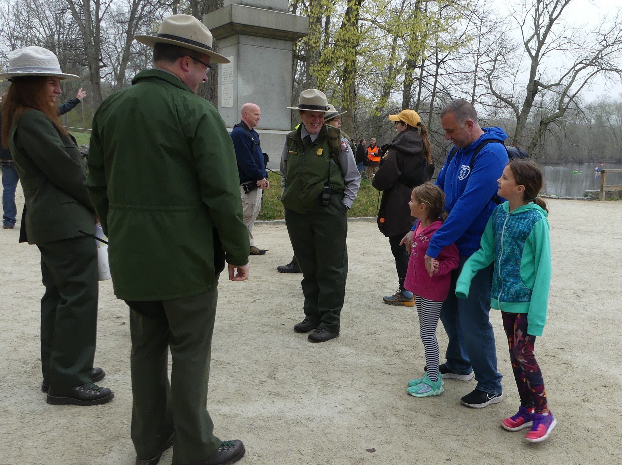 Park Superintendent and staff talking with Visitors 