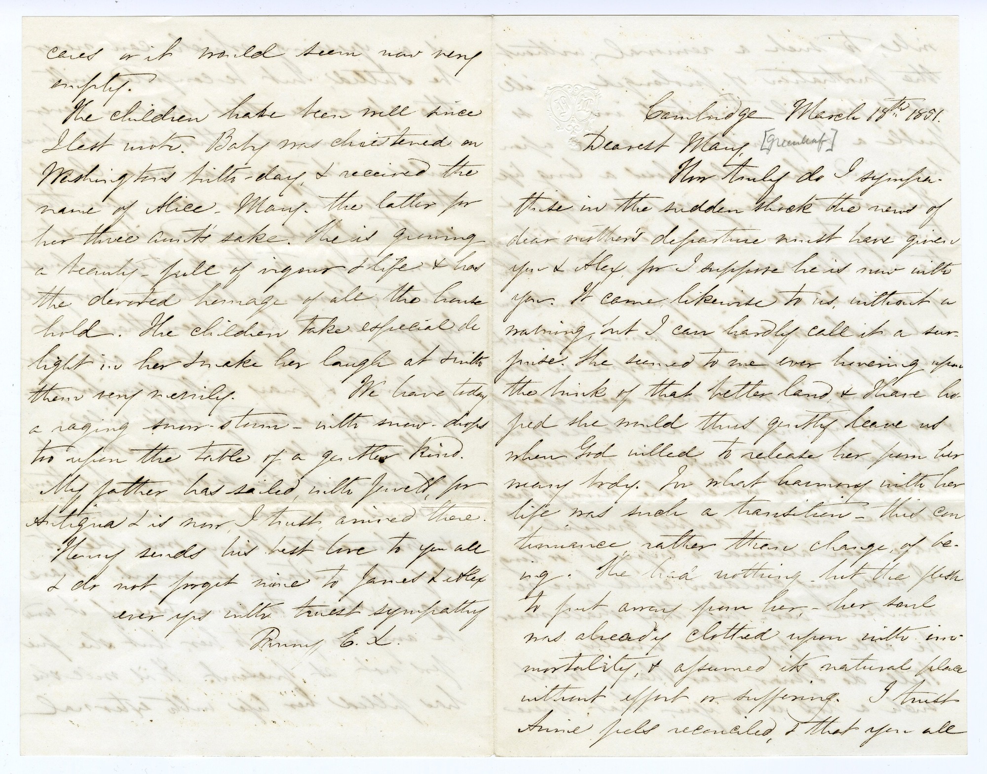 Manuscript letter