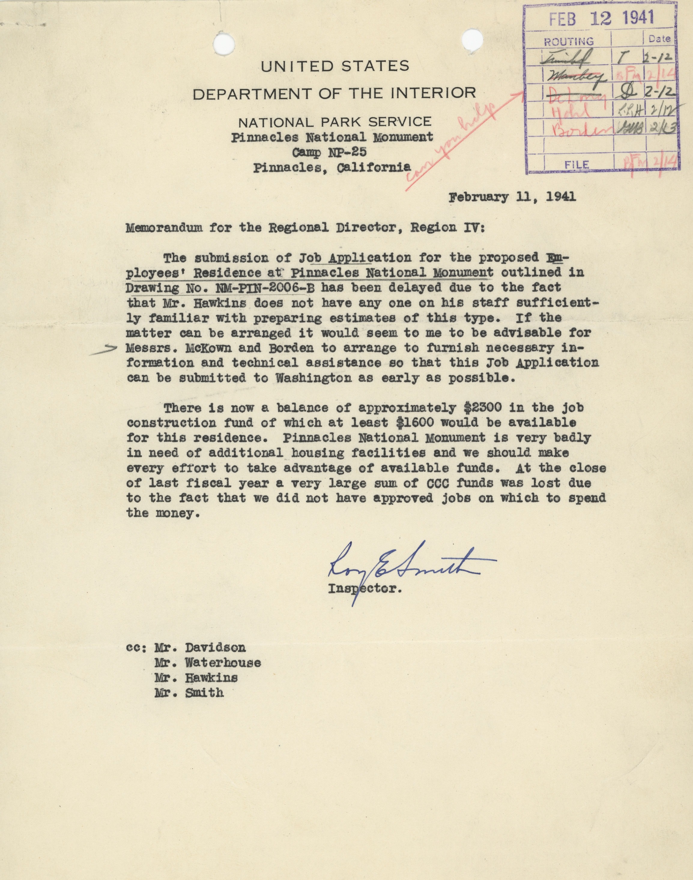 Project Construction Program Memorandum