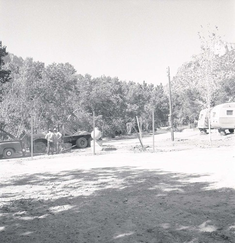 Trailer house area, near old Civilian Conservation Corps (CCC) site (Watchman Housing Area and old helipad area). East side of the Virgin River from South Campground.