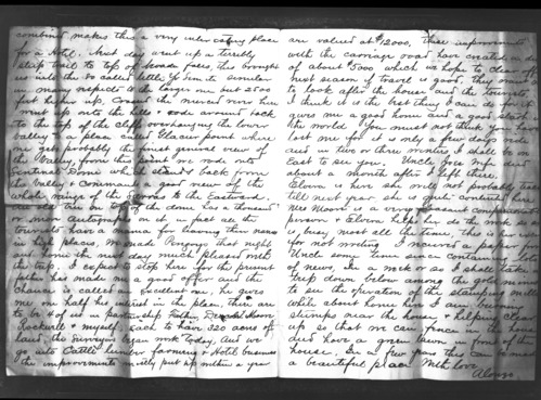 Copy of letter from Alonzo Clark, son of Galen Clark, to an aunt.