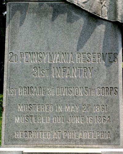 2nd Pennsylvania Reserves Monument