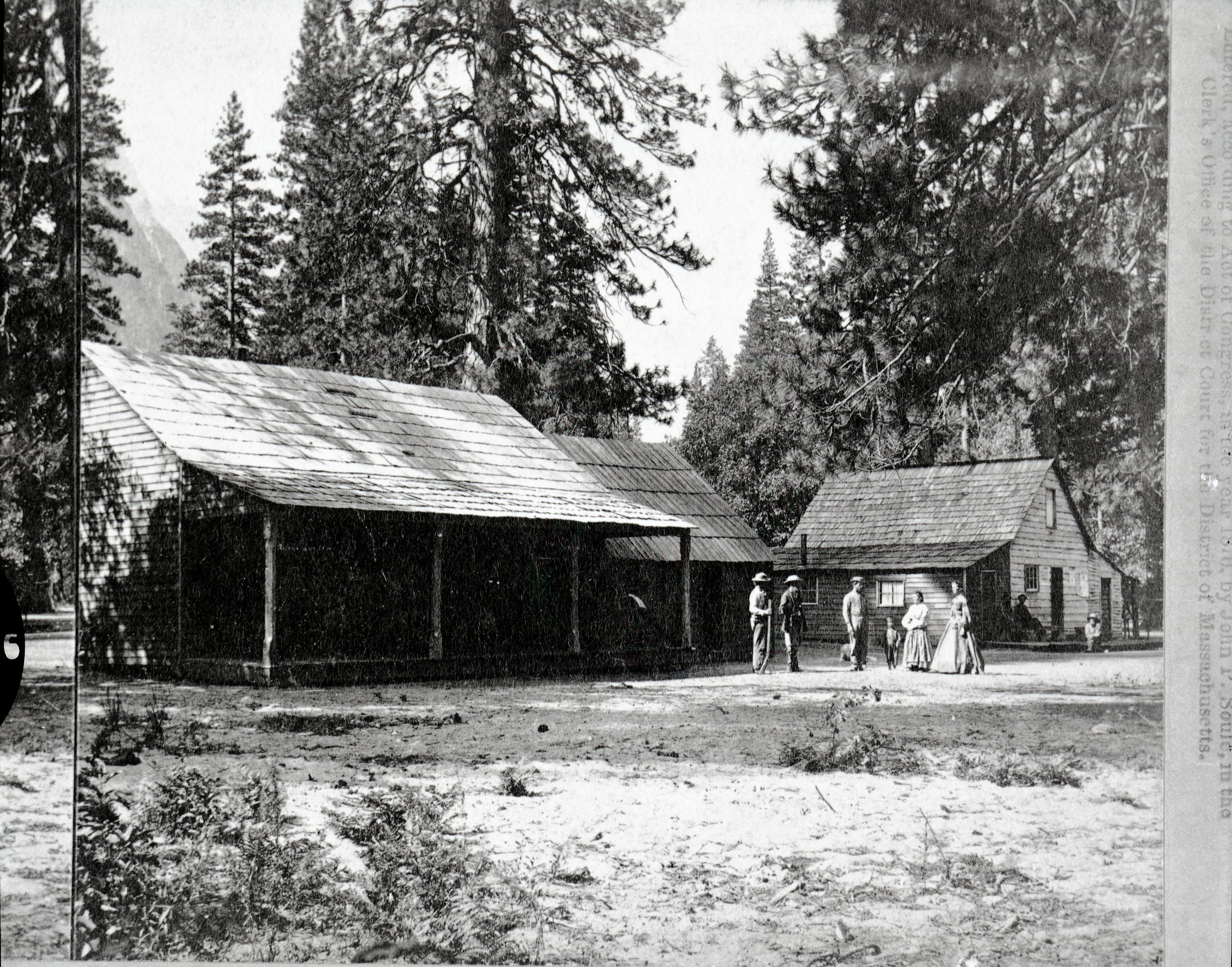 Detail of RL-16,446. Caption: "No. 1081. Sentinel House-Yosemite Valley." Buildings are not part of Setinel group.