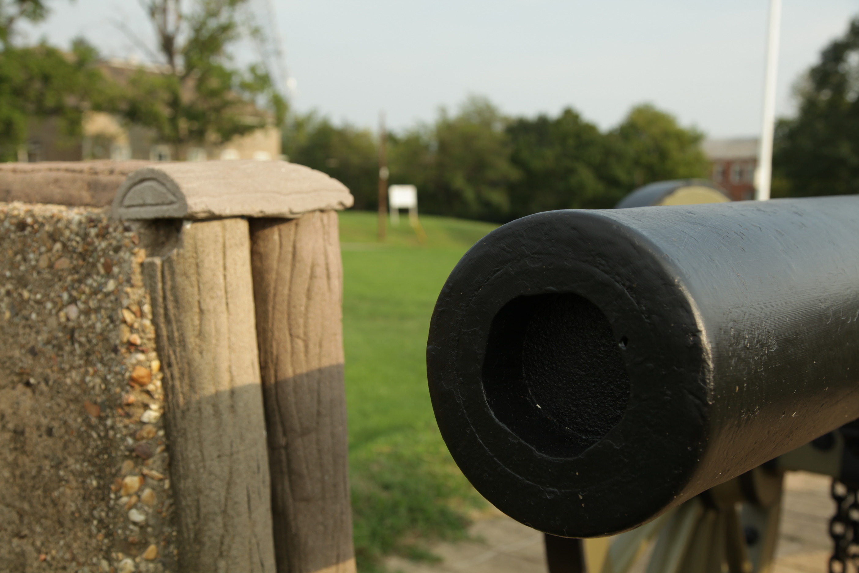 The barrel of a cannon at Fort Stevens