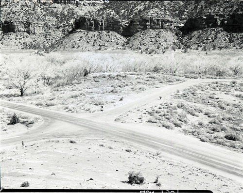 Park road at intersection of Oak Creek Road.
