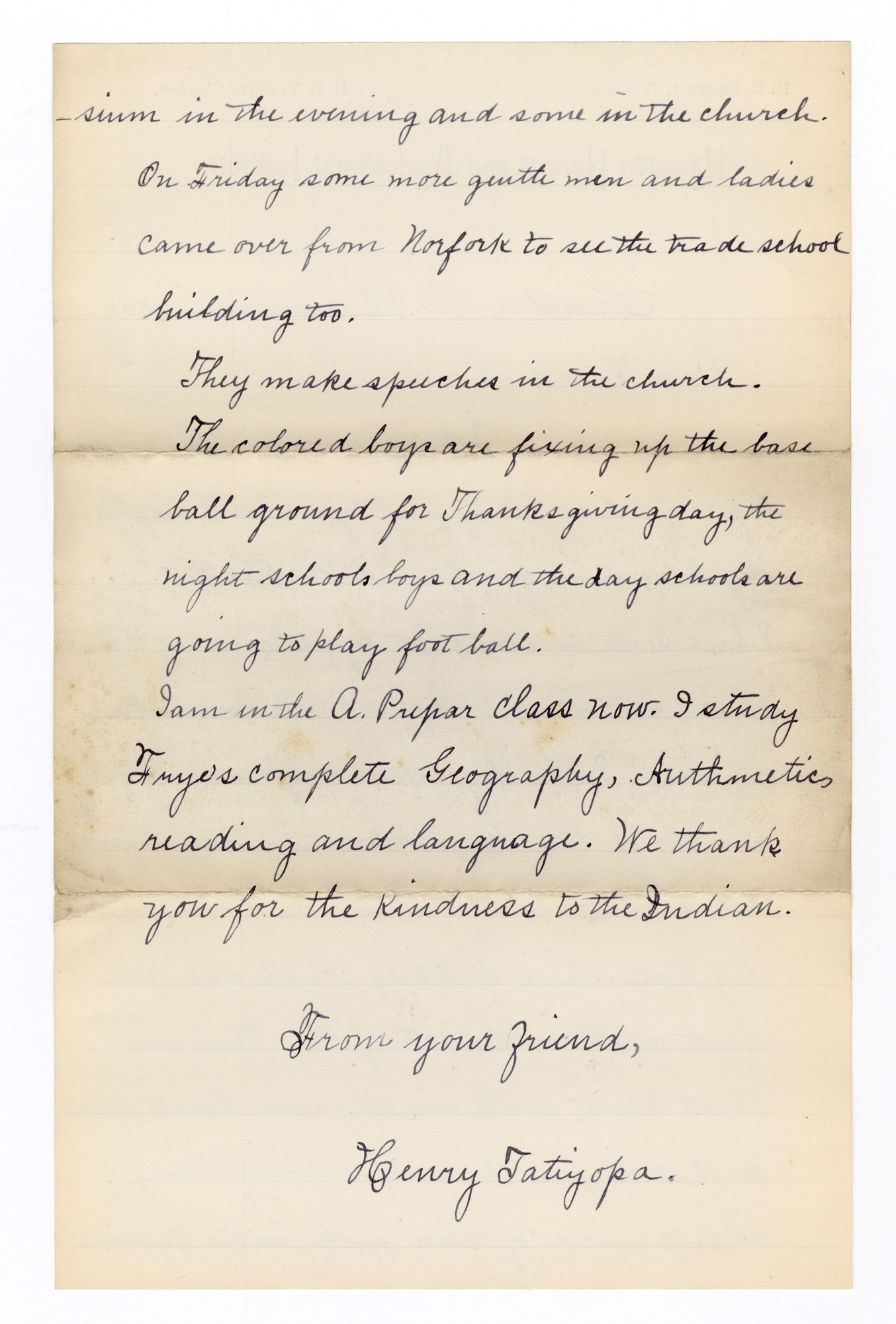 Manuscript letter