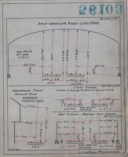 56103.LB--clearance sketches--Structures less than 8 feet from center line of track or less than 22 feet above top of rail [Group 09]