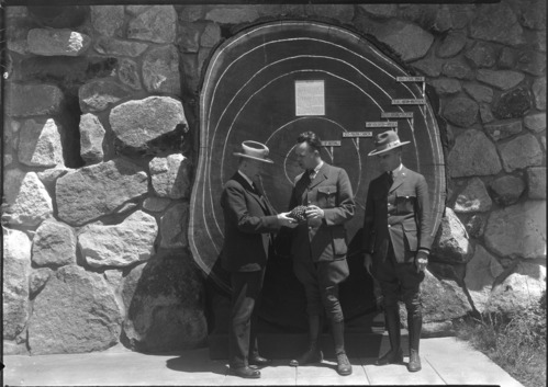 L to R: Gov. Young, Carl Russell & Supt. W. B. Lewis.