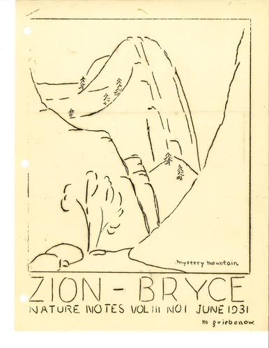 ZION 12254 Zion Bryce Nature Notes Vol3 No1 1931 June