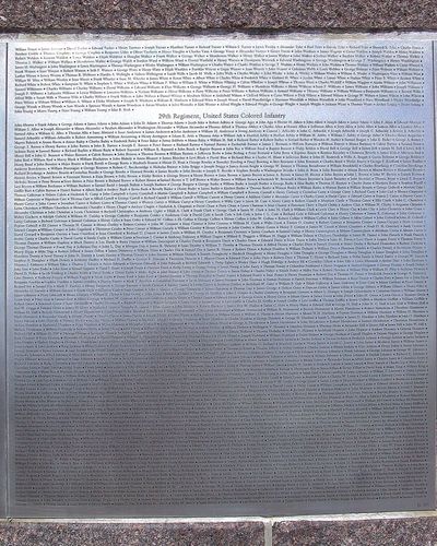 29th Regiment, United States Colored Infantry Memorial Plaques at African American Civil War Memorial in May 2005