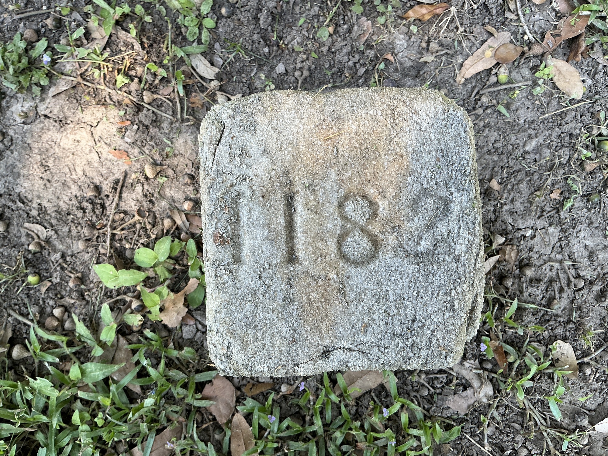 Top of flat marble marker