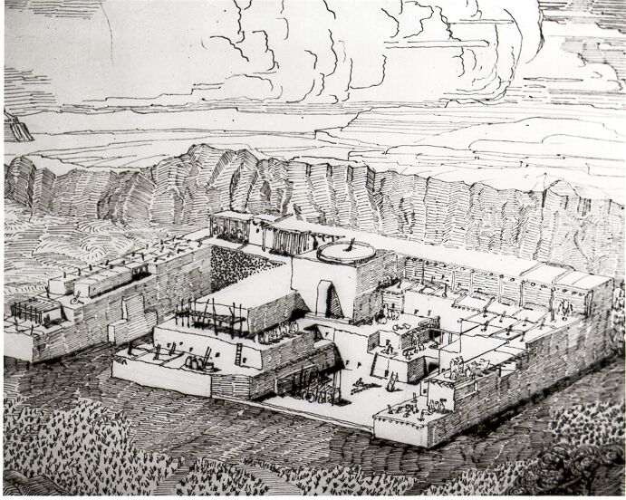 Photograph of an Ink Drawing of Kin Bineloa, Based on the Robert Coffin Painting