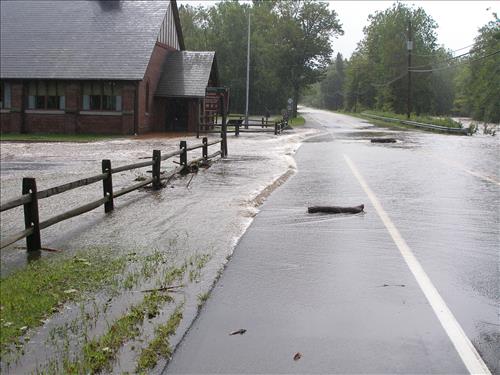 Hurricane Irene Damage to Bushkill Meeting Center in August 2011