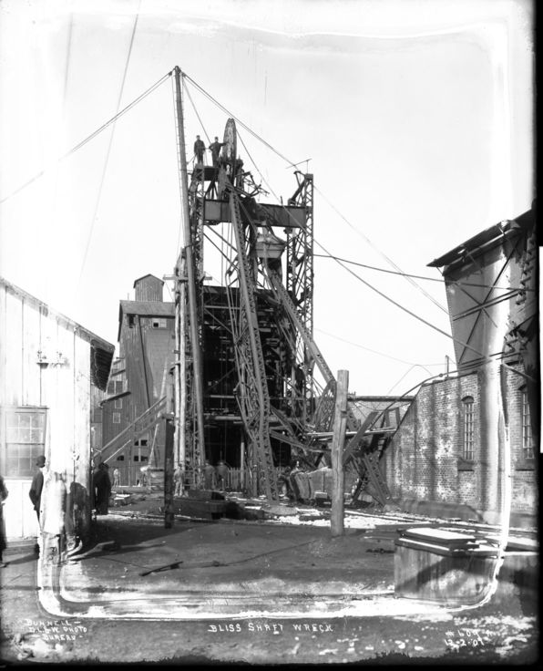 A0609-A0612--Nanticoke, PA--Bliss Shaft--Wreck Damage to Headframe [1907.12.02]