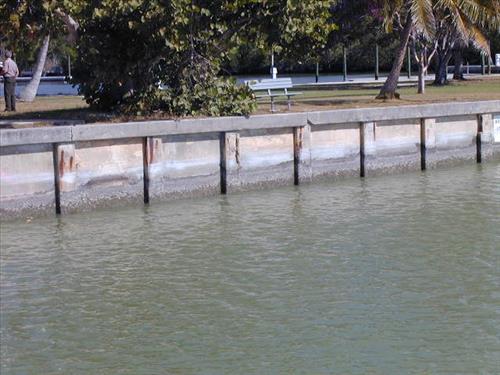 Marina bulkheads at Everglades National Park, Flamingo District in December 2006
