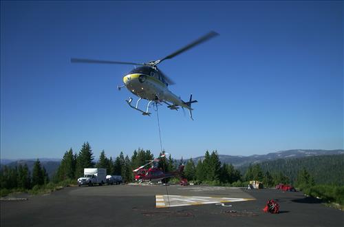 Park helicopter lands in various types of terrain found in Sequoia and Kings Canyon National Parks, summers 2000-2003