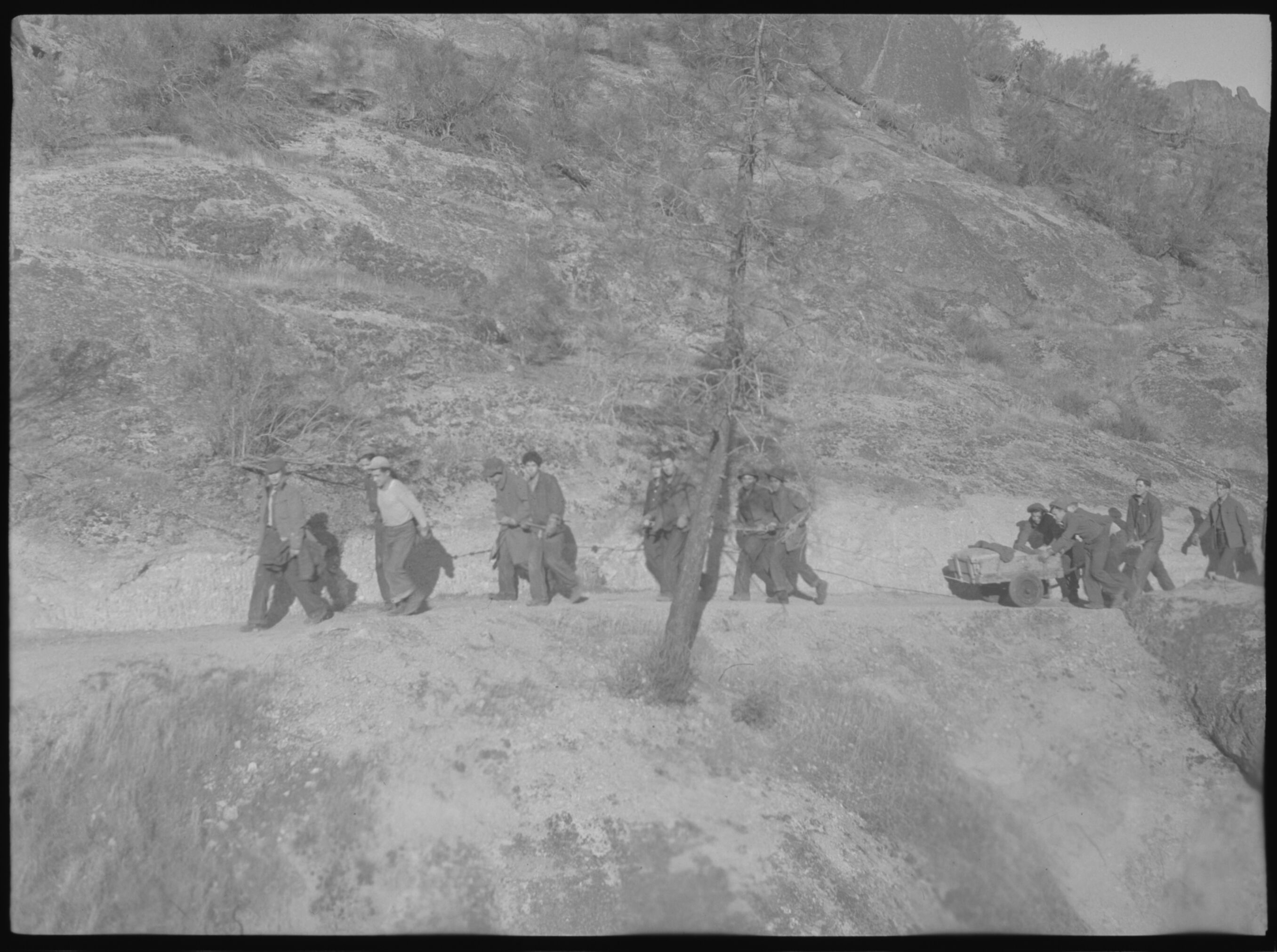 Transporting Equipment for Bear Gulch Dam Construction