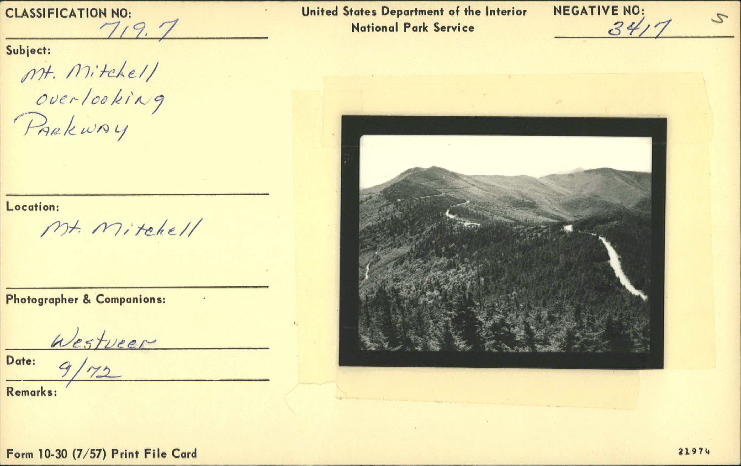 Mt. Mitchell overlooking Parkway