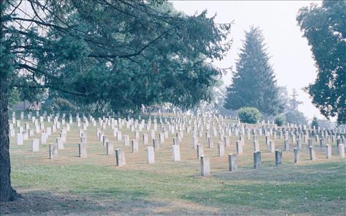 Headstones of soldiers killed at the Battle of Gettysburg, Gettysburg National Cemetery