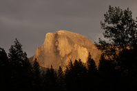 Half dome at sunset in Yosemite National Park