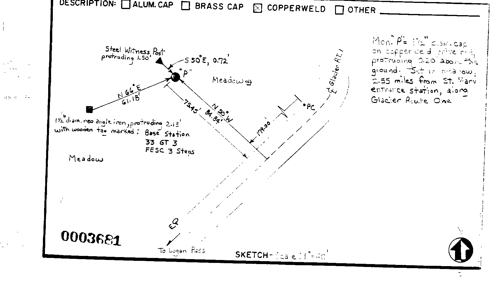 00003681 Survey Monumentation Sketch