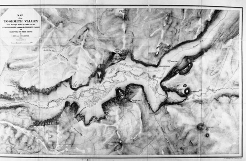1865 Map of Yosemite Valley by C. King and J.T. Gardner. Copied October 1980 by Michael Dixon.