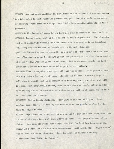 National Council of Negro Women, Meeting Minutes