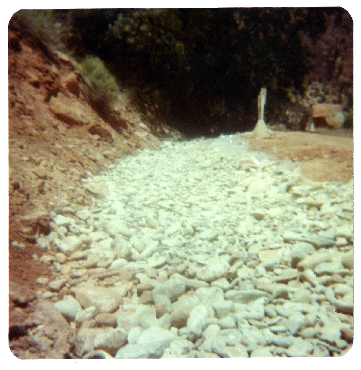 Gravel along the Zion-Mt. Carmel Highway switchbacks.