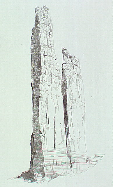 Spider Rock formation in Canyon de Chelly National Monument.