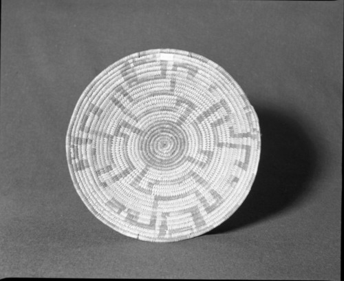 Marie Rozier Collection, Catalog No. 110. Object: Pima plaque. Dimensions: 12 1/2 x 2". Materials: willow, devil's cloth, cattail. Technology: ---. Collection History: Alice Reade Collection. Photographed by Michael Dixon, Dec. 1982. Catalogued by Craig Bates and Barbara Beroza. Yosemite Collections, National Park Service.